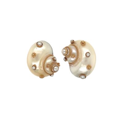 Maz Shell Pearl Gold Earrings