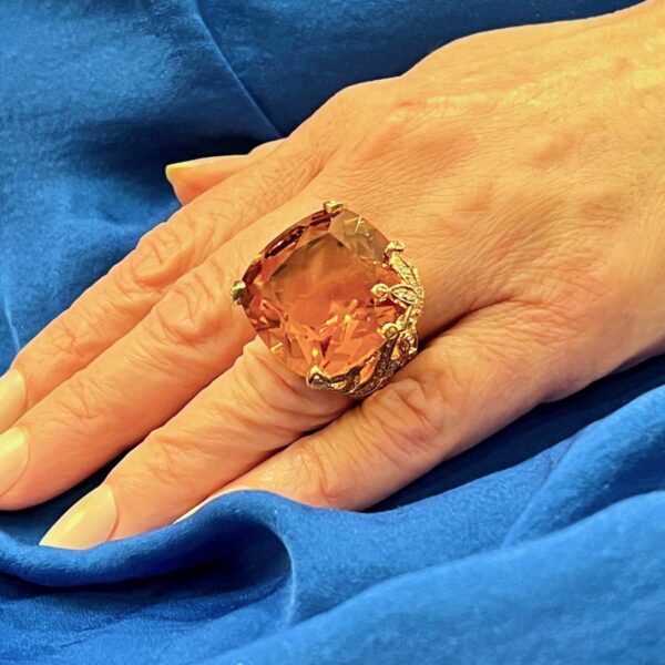 Bold Citrine Diamond Gold Ring