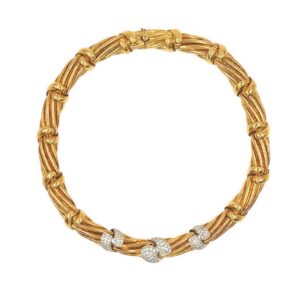 Twisted Gold Diamond Necklace