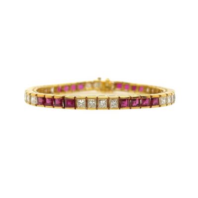 Ruby Diamond Straightline Bracelet