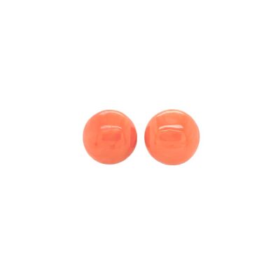 Coral Button Earrings