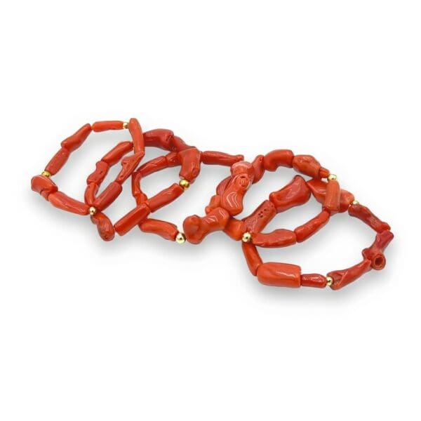 Set of Five Branch Coral Bracelets