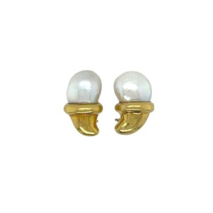 Tambetti Cornucopia Pearl Gold Earrings