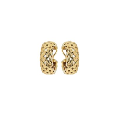Tiffany "Vannerie" Basketweave Gold Earrings