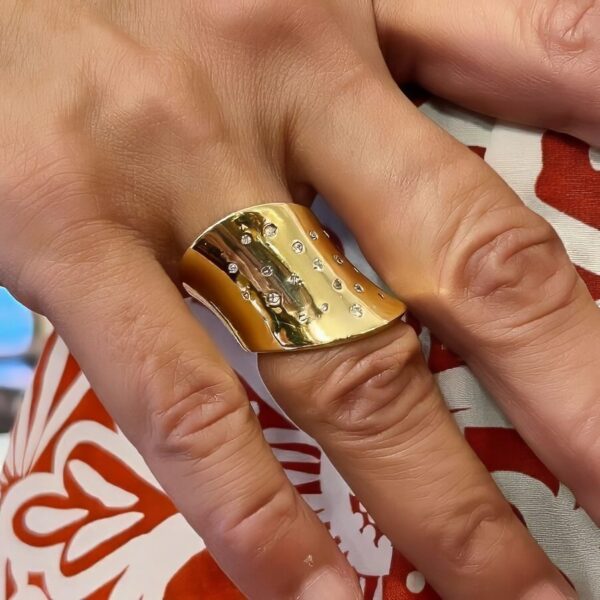 Robert Lee Morris Gold Diamond Sculptural Ring