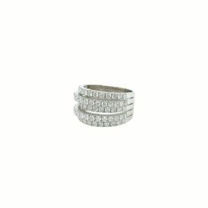 De Beers Five Band White Gold Diamond Ring