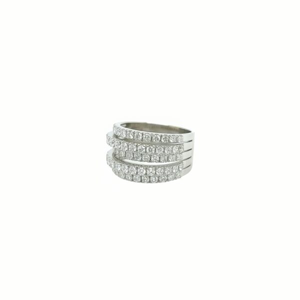 De Beers Five Band White Gold Diamond Ring