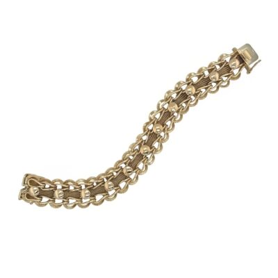 Zelman Friedman 1960s Gold Fancy Link Bracelet