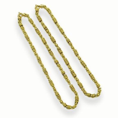 La Campanina Pair Gold Fancy Link Necklaces
