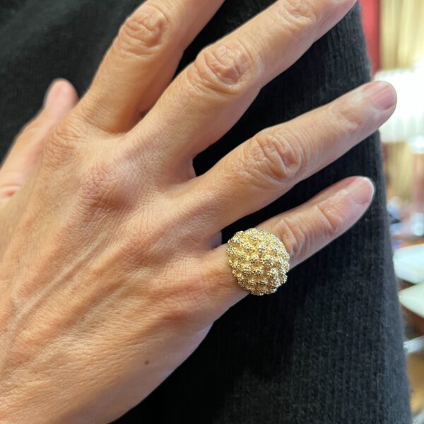 Gold Textured Dome Ring