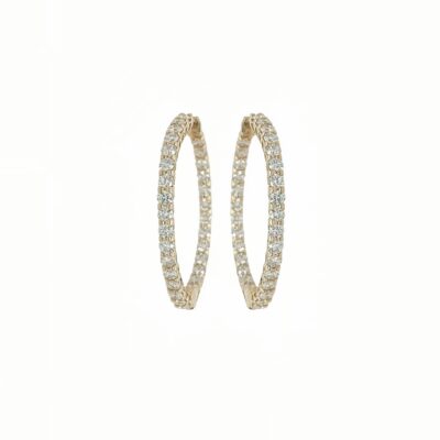 Large Rose Gold Diamond Hoop Earrings