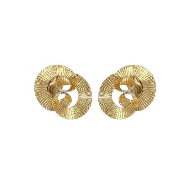 1950s Gold Double Scrolled Earrings