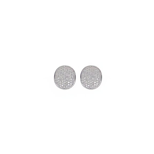 White Gold Diamond Thumbprint Earrings