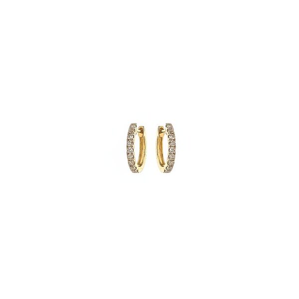 Small Gold Diamond In and Out Hoop Earrings