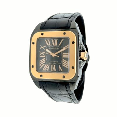 Cartier "Santos 100" Rose Gold Stainless Steel Watch