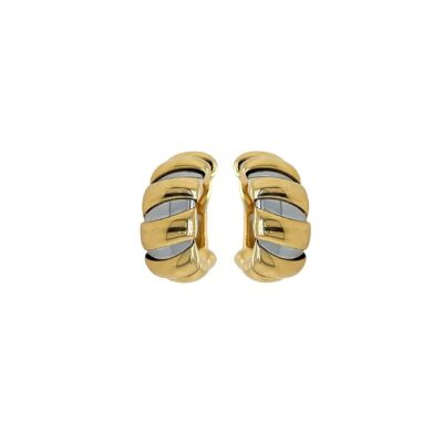 Bulgari "Tubogas" Gold Stainless Steel Earrings