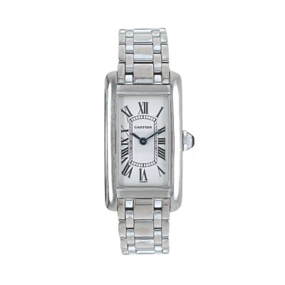 Cartier "Tank Americaine" White Gold Watch