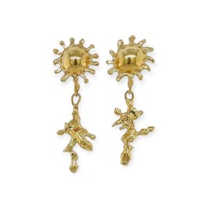 Jean Mahie Gold Abstract Drop Earrings