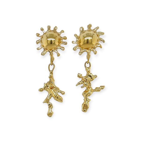 Jean Mahie Gold Abstract Drop Earrings