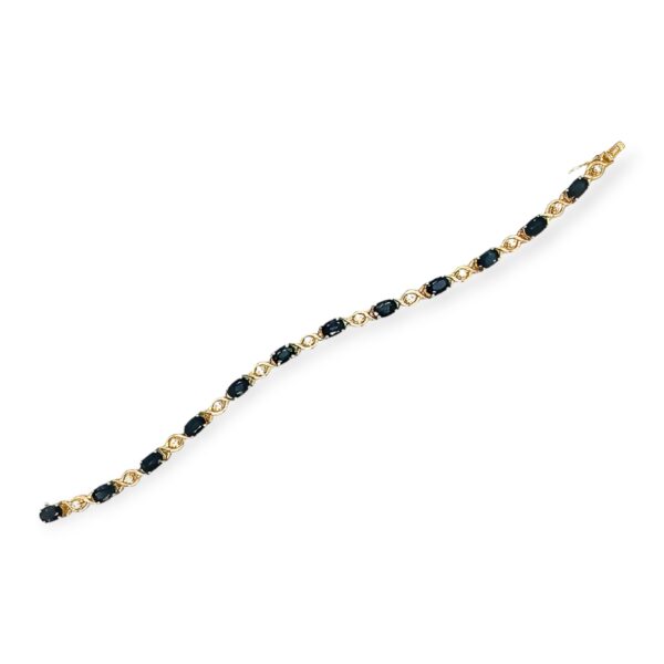 Sapphire Diamond Gold Straightline Bracelet