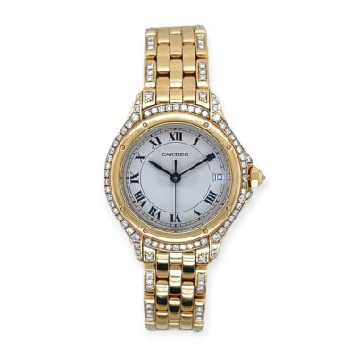 Cartier Cougar Small Gold Diamond Watch