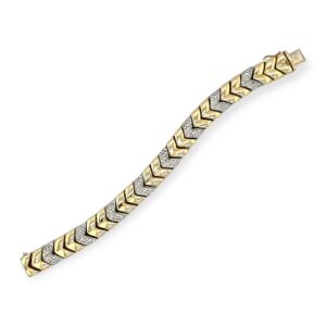 Gold Diamond Chevron Link Bracelet