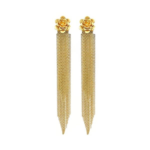 Carla Amorim Gold Tassel Earrings