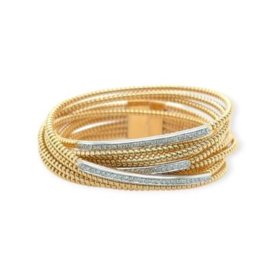 Two Tone Gold Diamond Wrapped Bracelet