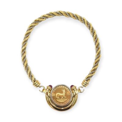 Orlanda Olsen Krugerrand Coin Gold Necklace
