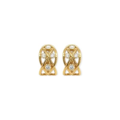 Roberto Coin Celtic Knot Gold Diamond Earrings