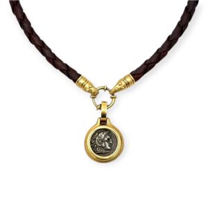 Orlanda Olsen Ancient Coin Leather Necklace