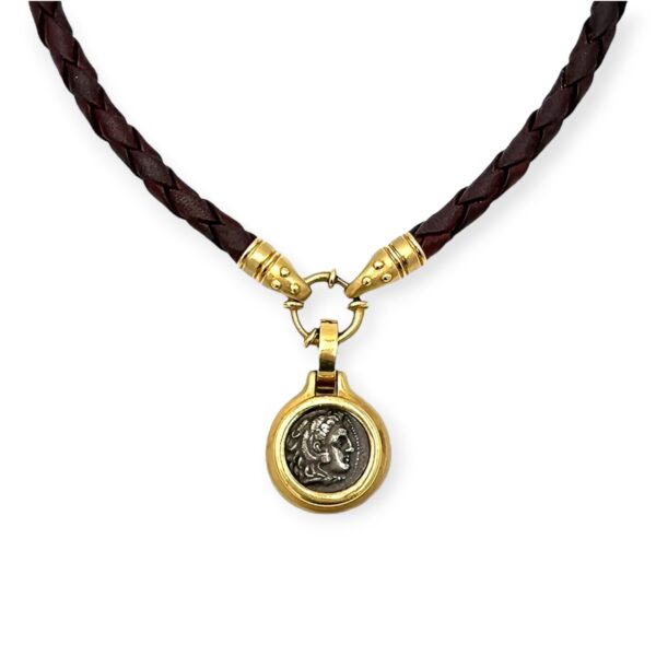 Orlanda Olsen Ancient Coin Leather Necklace